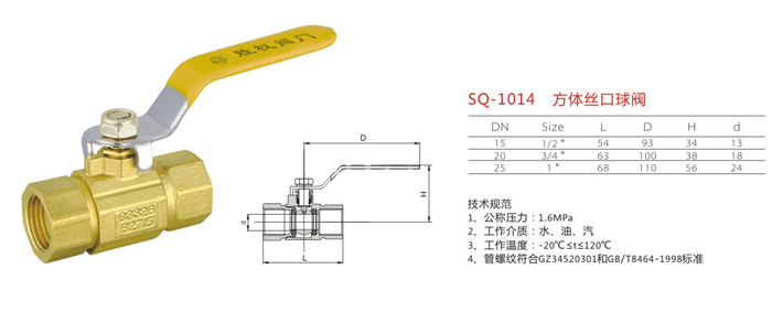 SQ-1014　方體絲口球閥