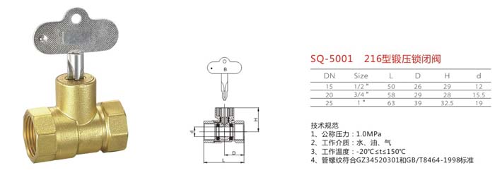 SQ-5001 216型鍛壓鎖閉閥